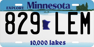 MN license plate 829LEM