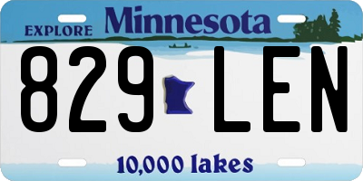MN license plate 829LEN