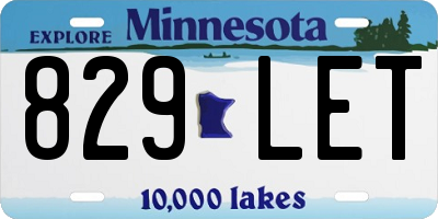 MN license plate 829LET