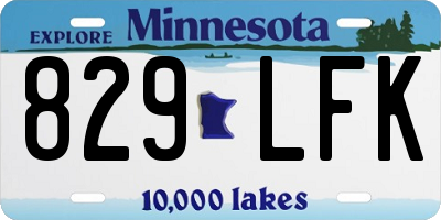 MN license plate 829LFK