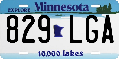 MN license plate 829LGA