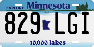 MN license plate 829LGI