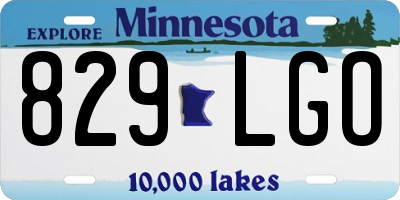 MN license plate 829LGO