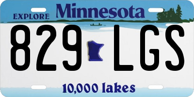 MN license plate 829LGS