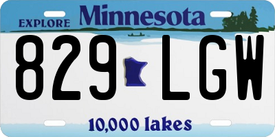 MN license plate 829LGW