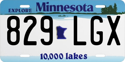 MN license plate 829LGX