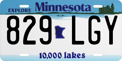 MN license plate 829LGY