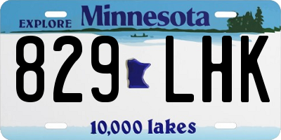 MN license plate 829LHK