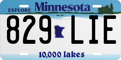 MN license plate 829LIE
