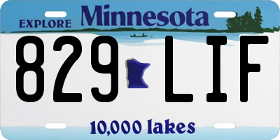 MN license plate 829LIF