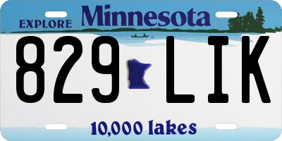 MN license plate 829LIK