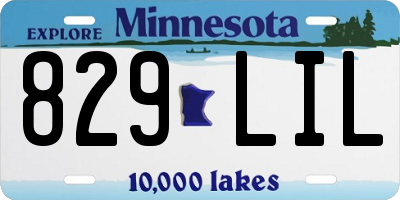 MN license plate 829LIL