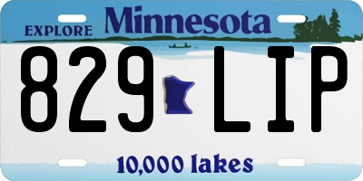 MN license plate 829LIP