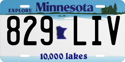 MN license plate 829LIV