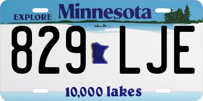 MN license plate 829LJE