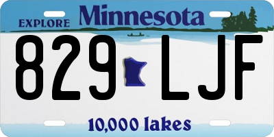 MN license plate 829LJF