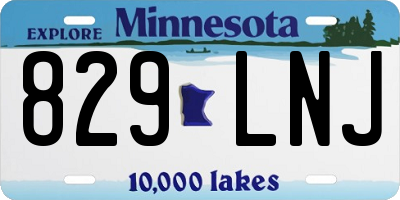 MN license plate 829LNJ
