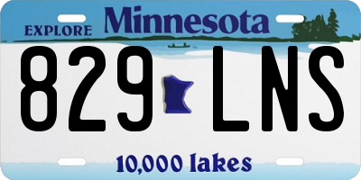 MN license plate 829LNS