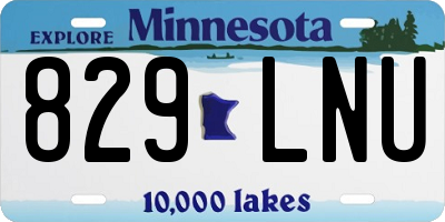 MN license plate 829LNU