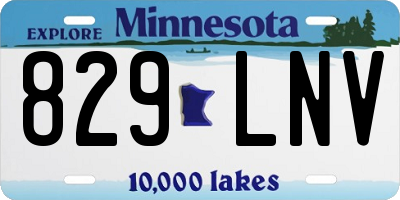 MN license plate 829LNV