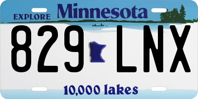 MN license plate 829LNX