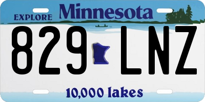 MN license plate 829LNZ