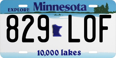 MN license plate 829LOF