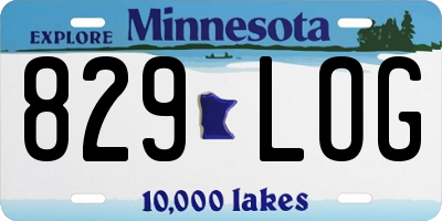 MN license plate 829LOG
