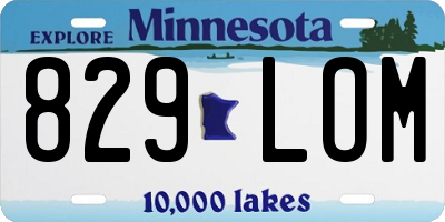 MN license plate 829LOM