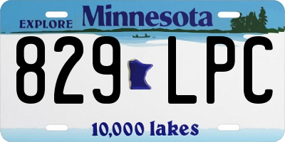 MN license plate 829LPC