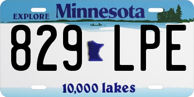 MN license plate 829LPE