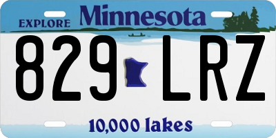 MN license plate 829LRZ
