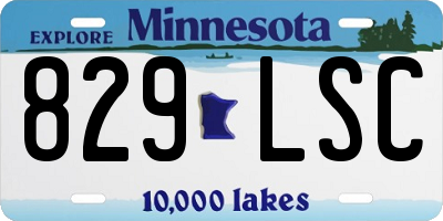 MN license plate 829LSC