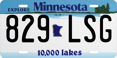 MN license plate 829LSG