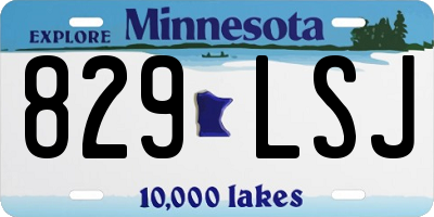 MN license plate 829LSJ