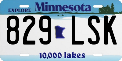 MN license plate 829LSK