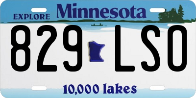 MN license plate 829LSO