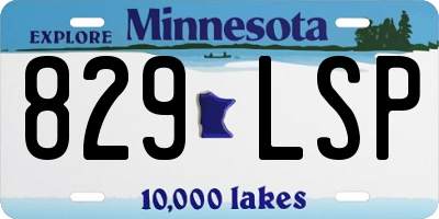 MN license plate 829LSP