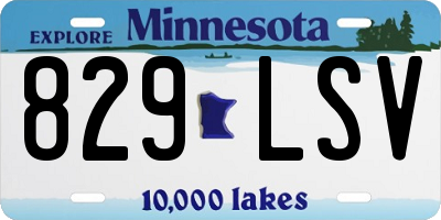 MN license plate 829LSV