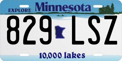 MN license plate 829LSZ