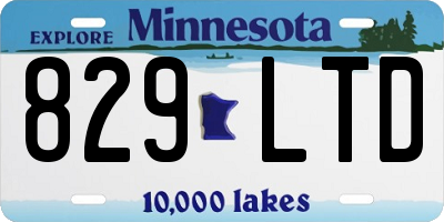 MN license plate 829LTD
