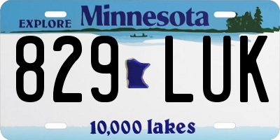 MN license plate 829LUK