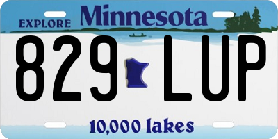 MN license plate 829LUP