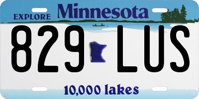 MN license plate 829LUS