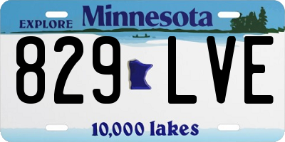 MN license plate 829LVE