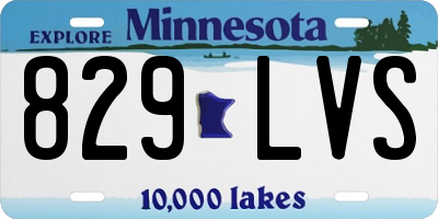 MN license plate 829LVS