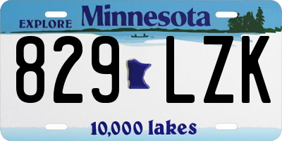 MN license plate 829LZK