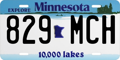 MN license plate 829MCH
