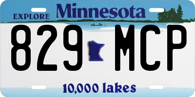 MN license plate 829MCP