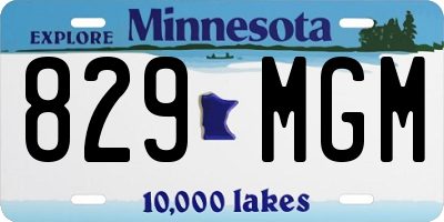 MN license plate 829MGM